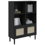 Estantería SENJA aspecto ratán madera pino negro 90x35x130 cm de vidaXL, Librerías y estanterías - Ref: Foro24-358063, Precio...