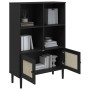 Estantería SENJA aspecto ratán madera pino negro 90x35x130 cm de vidaXL, Librerías y estanterías - Ref: Foro24-358063, Precio...