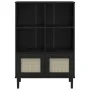 Estantería SENJA aspecto ratán madera pino negro 90x35x130 cm de vidaXL, Librerías y estanterías - Ref: Foro24-358063, Precio...