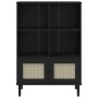 Estantería SENJA aspecto ratán madera pino negro 90x35x130 cm de vidaXL, Librerías y estanterías - Ref: Foro24-358063, Precio...