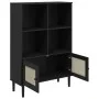 Estantería SENJA aspecto ratán madera pino negro 90x35x130 cm de vidaXL, Librerías y estanterías - Ref: Foro24-358063, Precio...