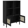 Estantería SENJA aspecto ratán madera pino negro 90x35x130 cm de vidaXL, Librerías y estanterías - Ref: Foro24-358063, Precio...