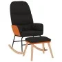 Silla mecedora con reposapiés tela negro de vidaXL, Mecedoras - Ref: Foro24-3097406, Precio: 153,59 €, Descuento: %