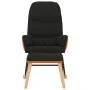 Silla mecedora con reposapiés tela negro de vidaXL, Mecedoras - Ref: Foro24-3097406, Precio: 153,59 €, Descuento: %