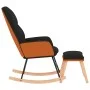 Silla mecedora con reposapiés tela negro de vidaXL, Mecedoras - Ref: Foro24-3097406, Precio: 153,59 €, Descuento: %
