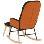 Silla mecedora con reposapiés tela negro de vidaXL, Mecedoras - Ref: Foro24-3097406, Precio: 153,59 €, Descuento: %