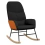 Silla mecedora con reposapiés tela negro de vidaXL, Mecedoras - Ref: Foro24-3097406, Precio: 153,59 €, Descuento: %