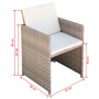 Set comedor de jardín 9 piezas y cojines ratán sintético beige de vidaXL, Conjuntos de jardín - Ref: Foro24-42556, Precio: 58...