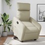 Sillón reclinable elevable cuero artificial color crema en Sillones | Comprar online en Foru.es
