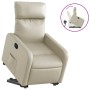 Sillón reclinable elevable cuero artificial color crema en Sillones | Comprar online en Foru.es