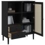 Aparador alto SENJA aspecto de ratán madera negro 90x40x112 cm de vidaXL, Aparadores - Ref: Foro24-358057, Precio: 127,24 €, ...