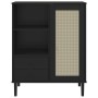 Aparador alto SENJA aspecto de ratán madera negro 90x40x112 cm de vidaXL, Aparadores - Ref: Foro24-358057, Precio: 127,24 €, ...