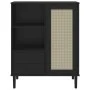 SENJA hohes Sideboard Rattanoptik schwarzes Holz 90x40x112 cm von vidaXL, Sideboards - Ref: Foro24-358057, Preis: 126,02 €, R...