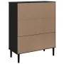 SENJA hohes Sideboard Rattanoptik schwarzes Holz 90x40x112 cm von vidaXL, Sideboards - Ref: Foro24-358057, Preis: 126,02 €, R...