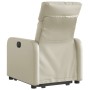 Sillón reclinable elevable cuero artificial color crema en Sillones | Comprar online en Foru.es