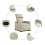 Sillón reclinable elevable cuero artificial color crema en Sillones | Comprar online en Foru.es