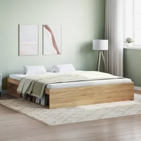 Estructura de cama roble Sonoma 180x200 cm de vidaXL, Camas y somieres - Ref: Foro24-3203882, Precio: 189,28 €, Descuento: %