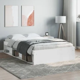 Weißer Bettrahmen 120x190 cm von vidaXL, Betten und Lattenroste - Ref: Foro24-3203894, Preis: 187,01 €, Rabatt: %