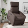 Sillón reclinable elevable cuero sintético marrón en Sillones | Comprar online en Foru.es