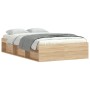 Estructura de cama roble Sonoma 120x200 cm de vidaXL, Camas y somieres - Ref: Foro24-3203854, Precio: 169,45 €, Descuento: %