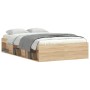 Estructura de cama roble Sonoma 120x200 cm de vidaXL, Camas y somieres - Ref: Foro24-3203854, Precio: 169,45 €, Descuento: %