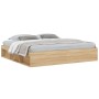 Estructura de cama roble Sonoma 200x200 cm de vidaXL, Camas y somieres - Ref: Foro24-3203889, Precio: 196,14 €, Descuento: %