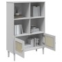 Estantería SENJA aspecto ratán madera pino blanco 90x35x130 cm de vidaXL, Librerías y estanterías - Ref: Foro24-358062, Preci...