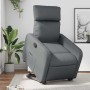 Sillón reclinable elevable cuero artificial gris en Sillones | Comprar online en Foru.es