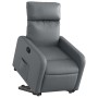 Sillón reclinable elevable cuero artificial gris en Sillones | Comprar online en Foru.es