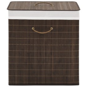 Cesto de la ropa de bambú rectangular marrón oscuro de vidaXL, Cestas para ropa - Ref: Foro24-245582, Precio: 34,93 €, Descue...