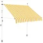 Toldo manual retráctil 150 cm naranja y blanco a rayas de vidaXL, Toldos - Ref: Foro24-43231, Precio: 69,33 €, Descuento: %