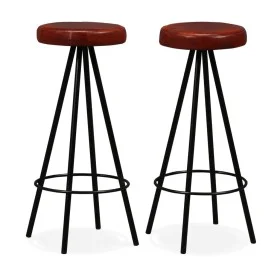 Taburetes de barra de cocina 2 unidades cuero auténtico de vidaXL, Taburetes de cocina - Ref: Foro24-245443, Precio: 174,17 €...
