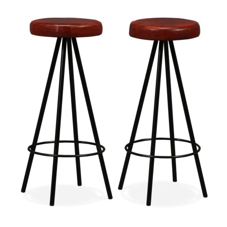 Taburetes de barra de cocina 2 unidades cuero auténtico de vidaXL, Taburetes de cocina - Ref: Foro24-245443, Precio: 167,19 €...