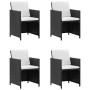 Set comedor de jardín 5 piezas y cojines ratán sintético negro de vidaXL, Conjuntos de jardín - Ref: Foro24-43898, Precio: 33...