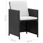 Set comedor de jardín 5 piezas y cojines ratán sintético negro de vidaXL, Conjuntos de jardín - Ref: Foro24-43898, Precio: 33...