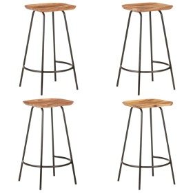 Taburetes de cocina 4 unidades madera maciza de acacia de vidaXL, Taburetes de cocina - Ref: Foro24-320652, Precio: 269,96 €,...