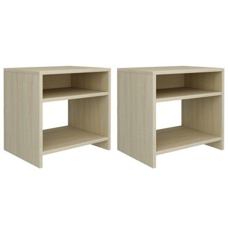 Mesitas de noche 2 uds contrachapado roble sonoma 40x30x39 cm de vidaXL, Mesitas de noche - Ref: Foro24-800016, Precio: 45,75...