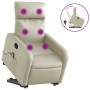 Sillón reclinable de masaje de pie cuero artificial color crema en Sillones | Comprar online en Foru.es