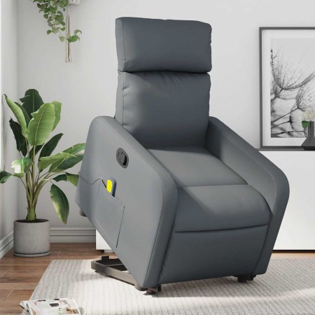 Sillón reclinable de masaje de pie cuero artificial gris en Sillones | Comprar online en Foru.es