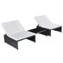 Sillas de jardín reclinables con mesa 2 uds ratán PE negro de vidaXL, Tumbonas - Ref: Foro24-43069, Precio: 174,45 €, Descuen...