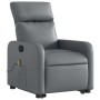 Sillón reclinable de masaje de pie cuero artificial gris en Sillones | Comprar online en Foru.es