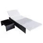 Sillas de jardín reclinables con mesa 2 uds ratán PE negro de vidaXL, Tumbonas - Ref: Foro24-43069, Precio: 174,45 €, Descuen...