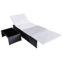 Sillas de jardín reclinables con mesa 2 uds ratán PE negro de vidaXL, Tumbonas - Ref: Foro24-43069, Precio: 175,70 €, Descuen...