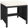 Set comedor de jardín 6 piezas y cojines ratán sintético negro de vidaXL, Conjuntos de jardín - Ref: Foro24-43903, Precio: 39...