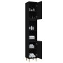 Armario de baño madera contrachapada negro 30x30x190 cm de vidaXL, Tocadores de baño - Ref: Foro24-819789, Precio: 76,91 €, D...