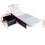 Sillas de jardín reclinables con mesa 2 uds ratán PE negro de vidaXL, Tumbonas - Ref: Foro24-43069, Precio: 175,70 €, Descuen...