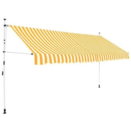 Toldo manual retráctil 400 cm naranja y blanco a rayas de vidaXL, Toldos - Ref: Foro24-43236, Precio: 88,94 €, Descuento: %