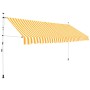Toldo manual retráctil 400 cm naranja y blanco a rayas de vidaXL, Toldos - Ref: Foro24-43236, Precio: 94,17 €, Descuento: %