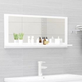 Espejo de baño madera contrachapada blanco 90x10,5x37 cm de vidaXL, Tocadores de baño - Ref: Foro24-804580, Precio: 35,24 €, ...