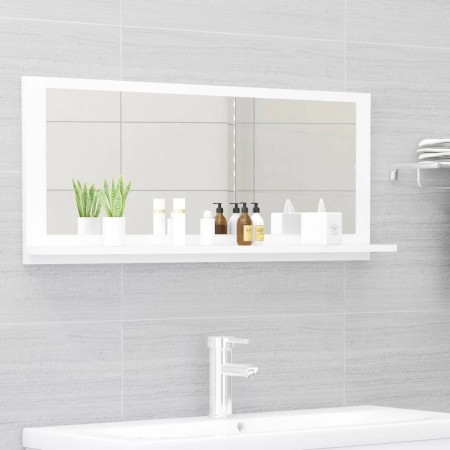 Espejo de baño madera contrachapada blanco 90x10,5x37 cm de vidaXL, Tocadores de baño - Ref: Foro24-804580, Precio: 35,24 €, ...